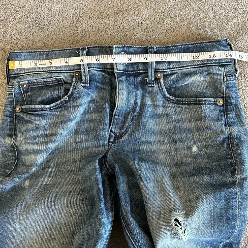 Express Faded distressed Women’s 0 Mid Rise Legging, Skinny Blue Denim Jeans